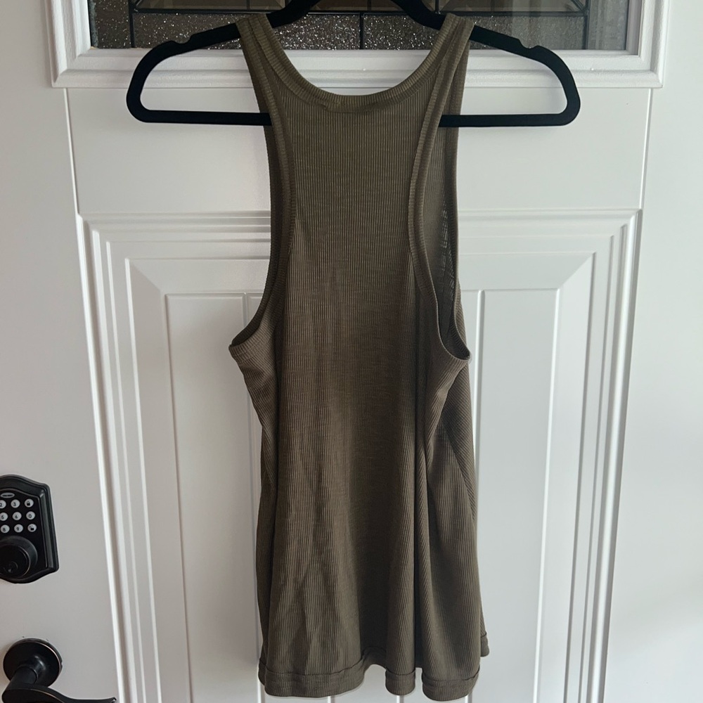 Free People Intimately Green Razorback Tank Too Size Medium - Picture 3 of 3